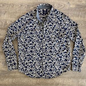 American Eagle Button Front Seriously Soft Paisley Shirg Mens Large Classic Fit